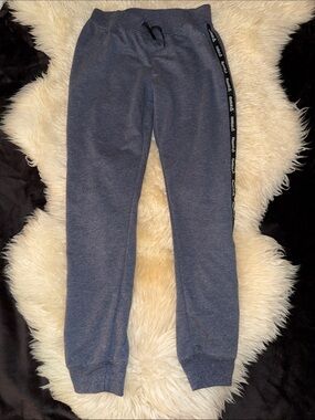 Reebok Heather Grey Joggers Tape Side Logo Sweatpants - Kids L (12)
